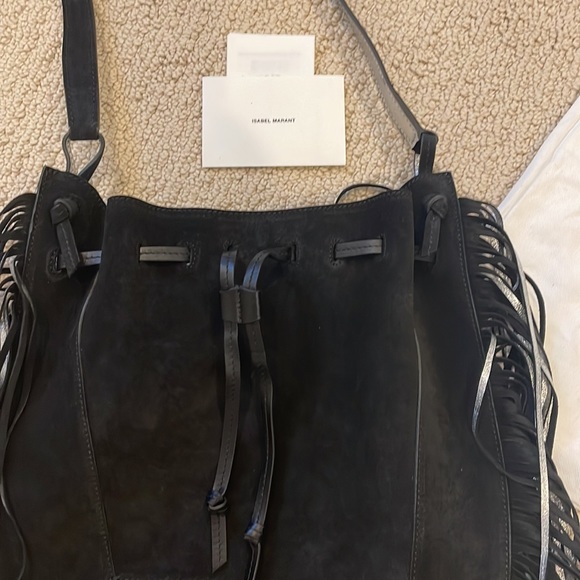 New with cards and dust bag - Isabel Marant Oskar suede fringe hobo blac… - Picture 4 of 6